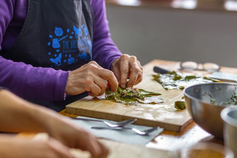 Athens: Food Market Visit and Cooking Class with Wine - Preparing five Greek dishes at The Greek Kitchen