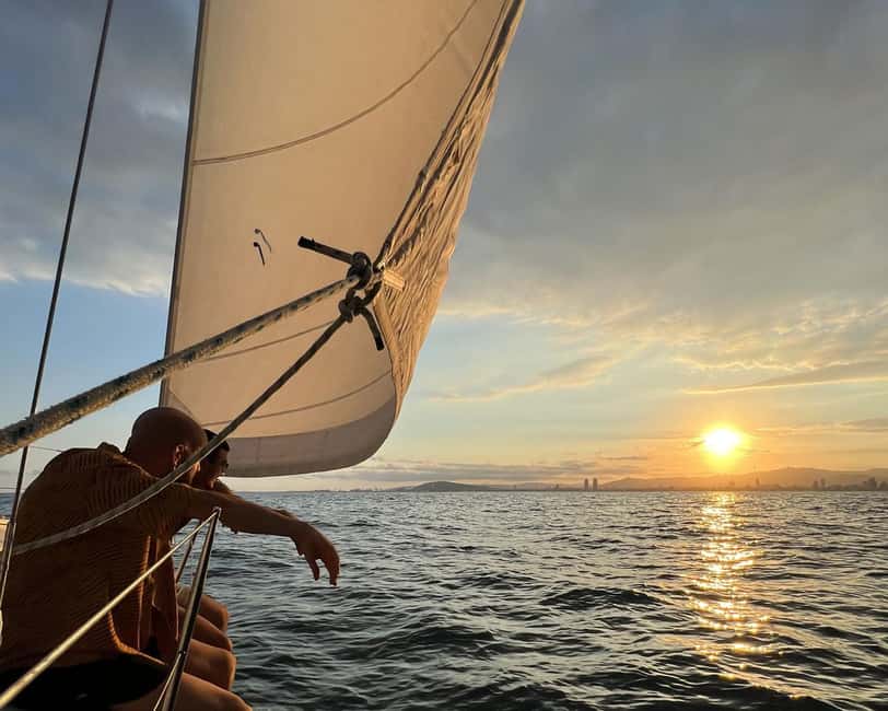 Barcelona: Coastline Sailing with Swim Toys w/ Food & Drinks - The first hour: sailing out of the harbor