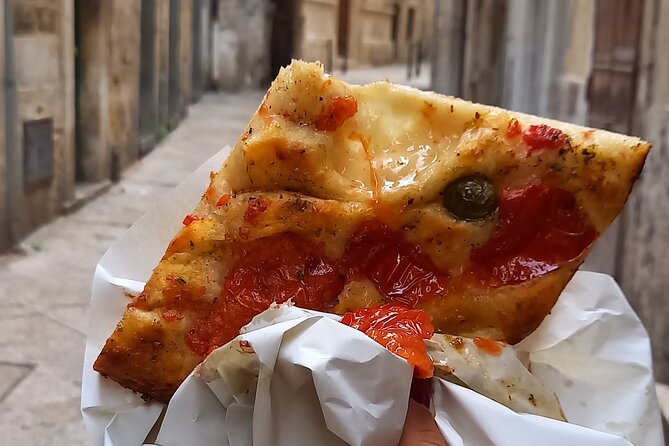 Bari’s Ultimate Street Food Tour - Small Group by Do Eat Better - Focaccia barese beside San Sabino Cathedral