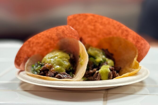 Devour Downtown Austin Walking Food Tour - OneTaco serves an Austin-style breakfast taco