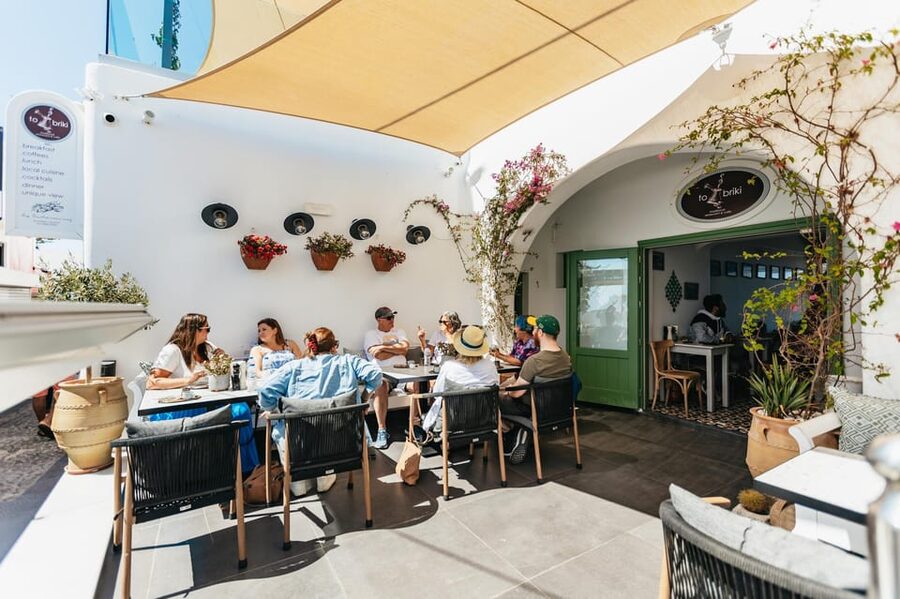 Fira: Guided Foodie Walking Tour with Tastings - Souvlaki and everyday Greek food