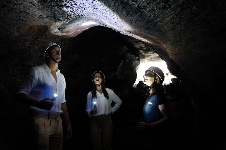 From Catania: trek on Mount Etna, Lava Cave & tasting Tour - Ragalna tasting: honey, oil, wine, and more