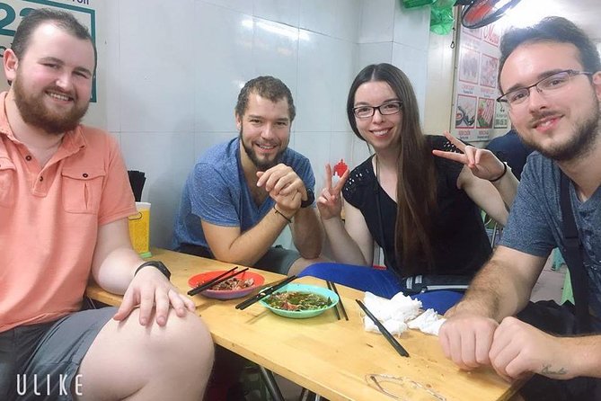 Hanoi Guided Street Food Tour Small Group - The first plates: salad, noodles, and grilled pork