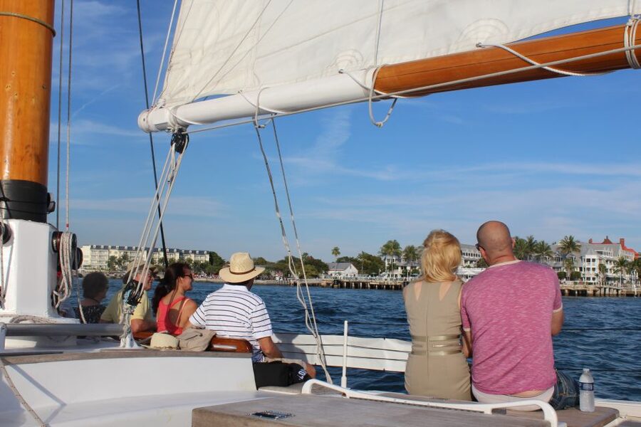Key West: Schooner Sunset Sail with Food & Drinks - Checking in behind Schooner Wharf Bar
