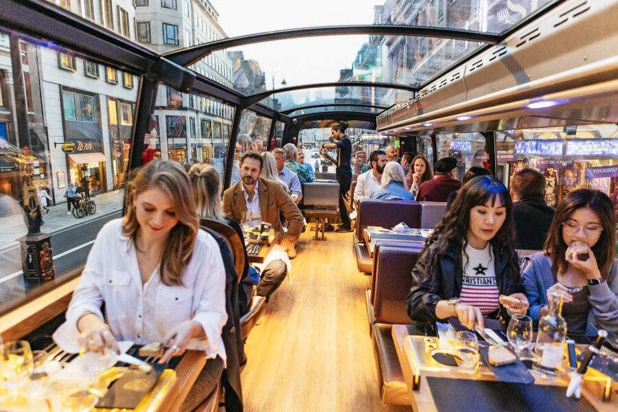 London: 6-Course Gourmet Dinner on a Luxury Coach - London landmarks through the glass roof