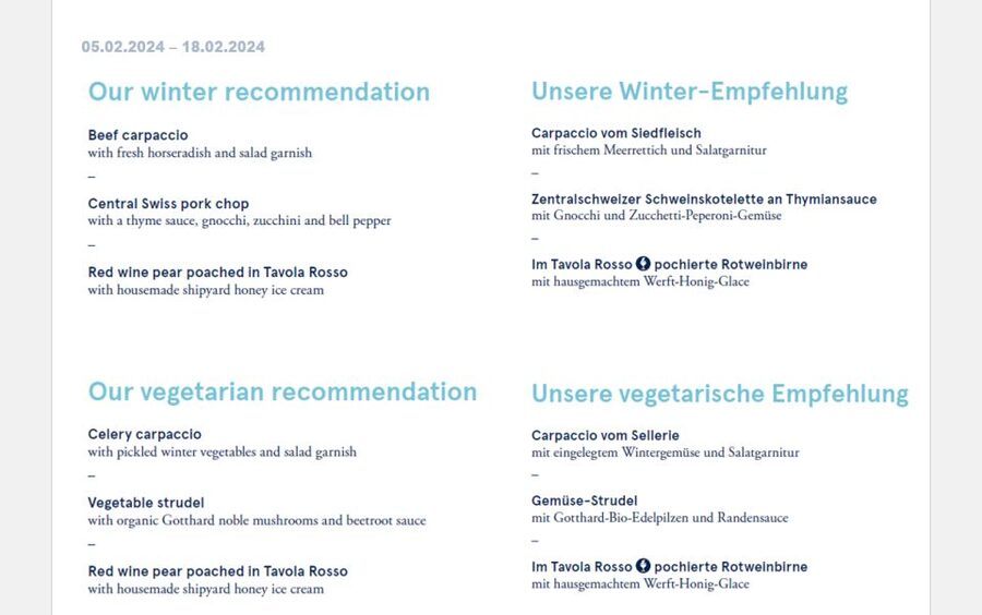 Lucerne: Lake Lucerne 1st Class Cruise with Gourmet Lunch - The first-class dining setup