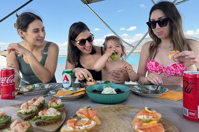Luxury Catamaran Morning Semi-Private & Greek Gastronomy Athens - A Greek meal served on the water