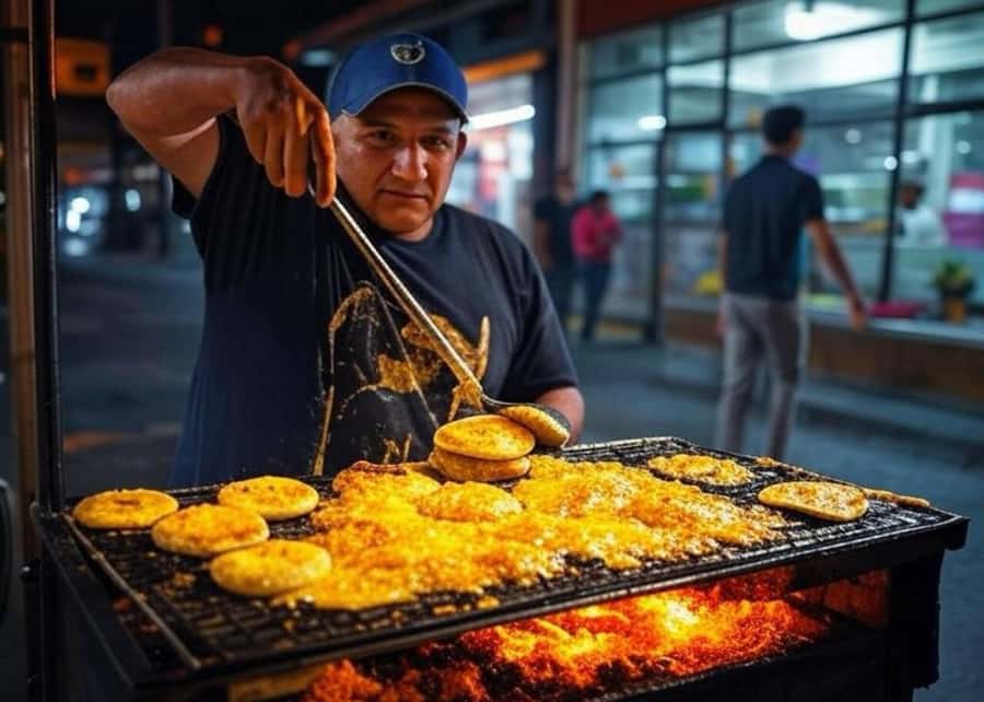 Medellin: tasting Street Food with Rooftops of El Poblado - Arepas Las Chachas and the first taste of Medellin