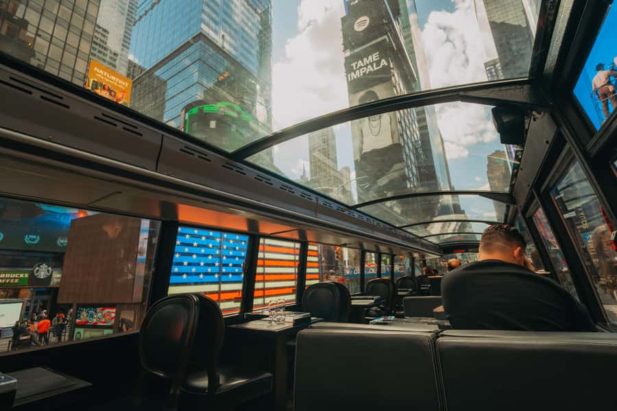 New York City: Bustronome Gourmet Dinner Tour - Seeing New York through the glass roof
