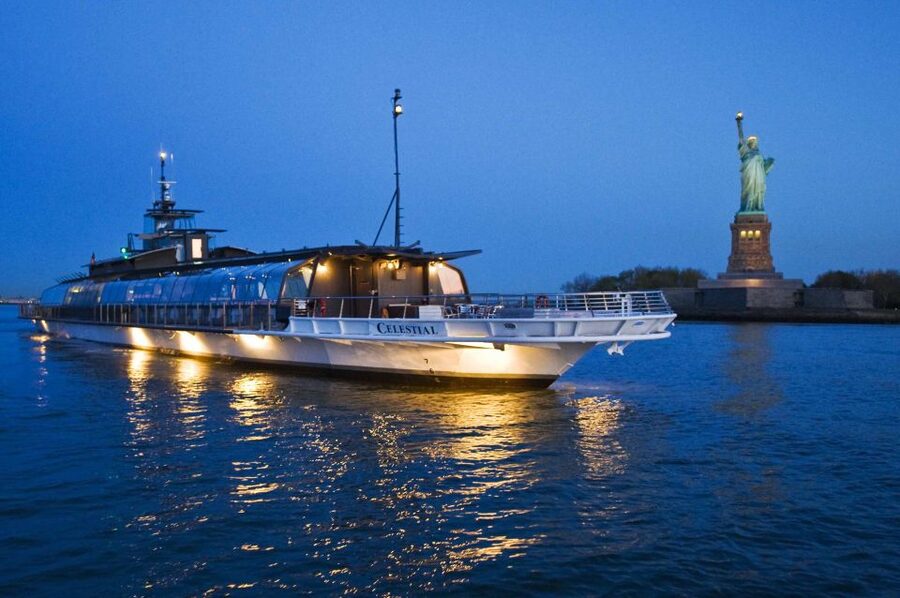 NYC: Christmas Eve Gourmet Brunch or Dinner Harbor Cruise - A plated holiday meal at your own table