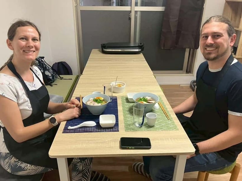 Osaka: Cooking Class Ramen & Gyoza Course in Nanba - Making ramen noodles by hand