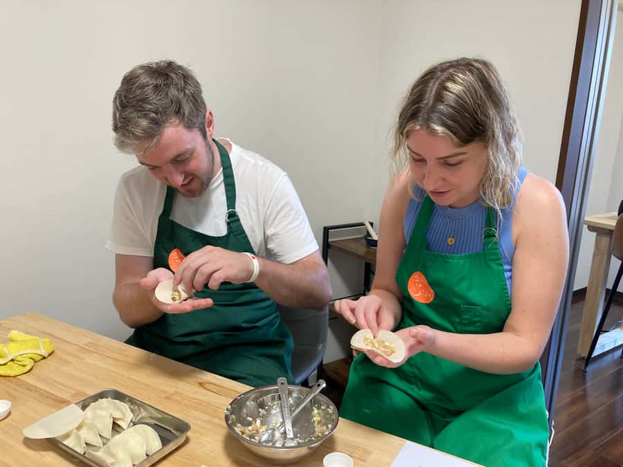 Osaka: Ramen and Gyoza Cooking Class in Dotonbori - Kneading wheat into ramen noodles