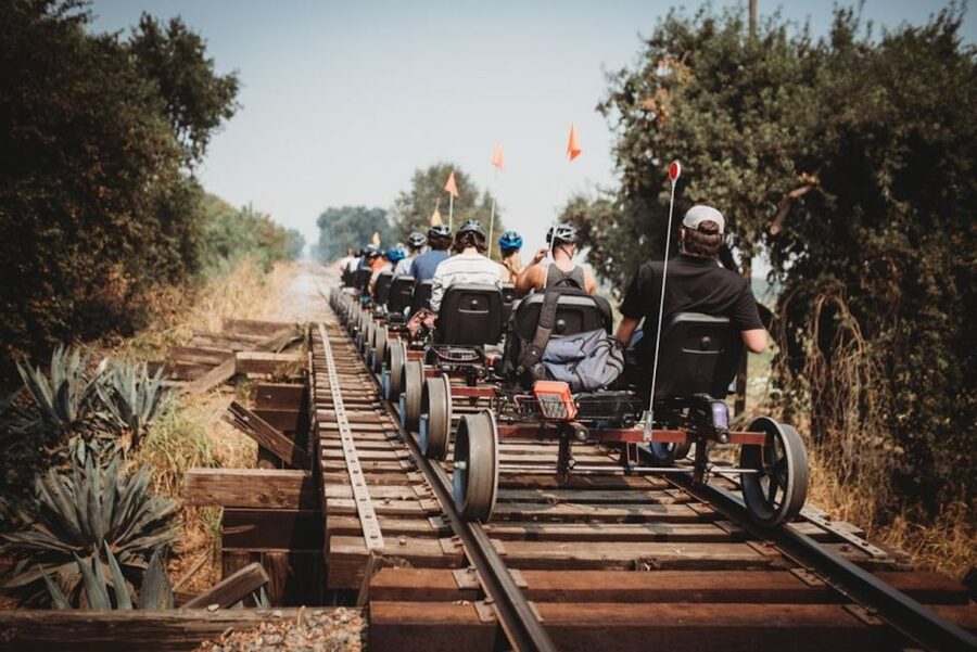 Sacramento: Yolo Countryside Guided Rail Bike Tour - A quick safety lesson, then onto the rails
