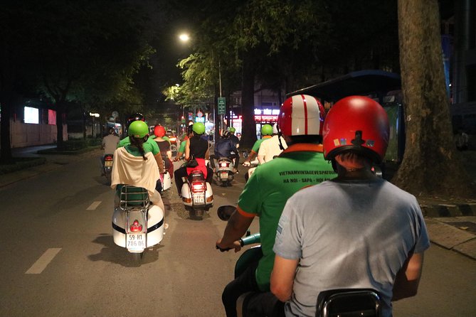 Saigon After Dark Vespa Street Food Tour + Live Music 4 hours - Banh xeo and nem lui in the middle of the route
