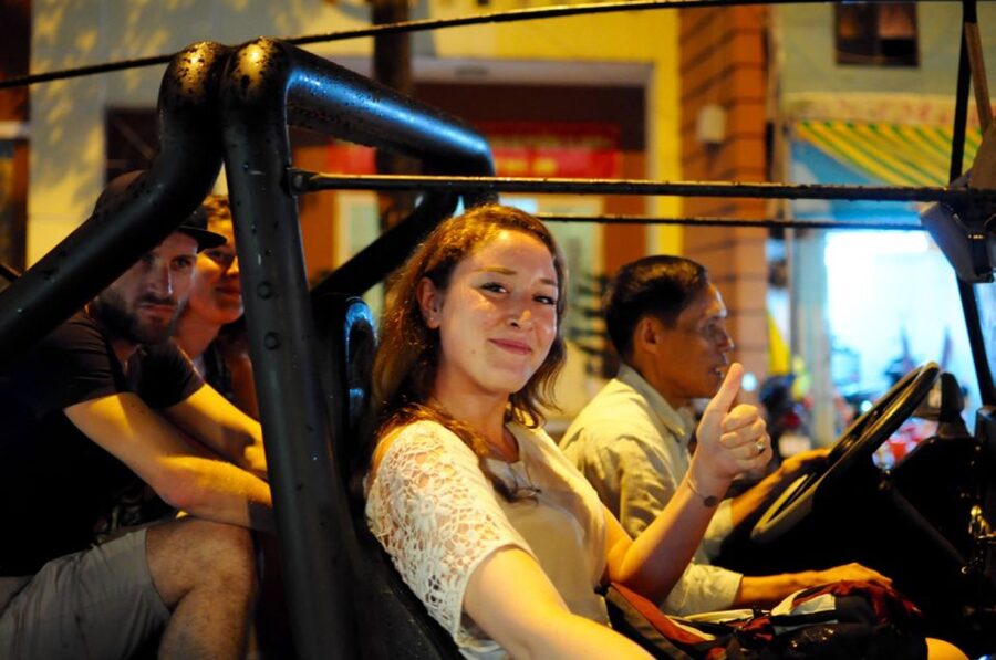 Saigon: Private Food Tour Discovery & City Tour by Jeep - 6:00 p.m. hotel pickup and the first ride