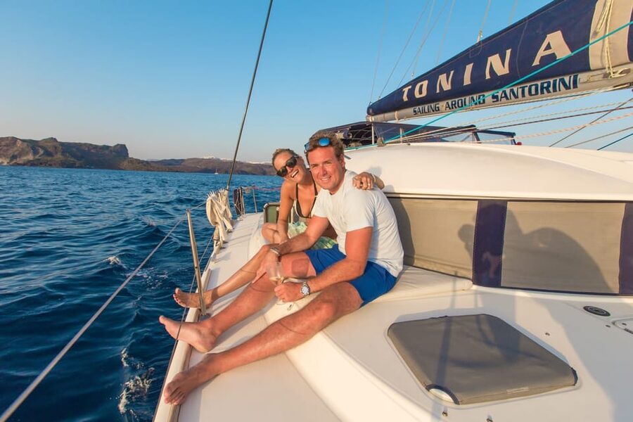 Santorini: Private Catamaran Cruise with Food & Drinks - What private really means here