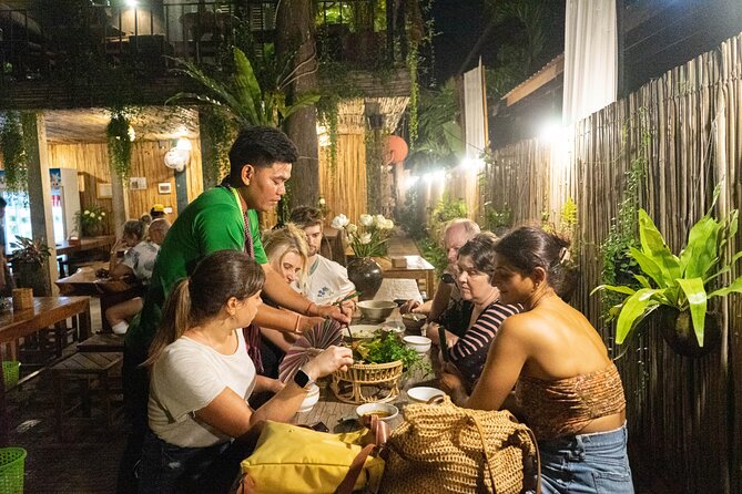 Siem Reap Evening Food Tour - Inclusive 5 stops Local Tastings - Stop three: Herbs, spring rolls, tofu, and local specialties