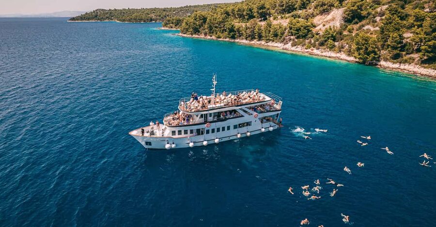 Split: Blue Lagoon, Borkko Beach & Šolta with Food & Drinks - The return cruise comes with watermelon and open views