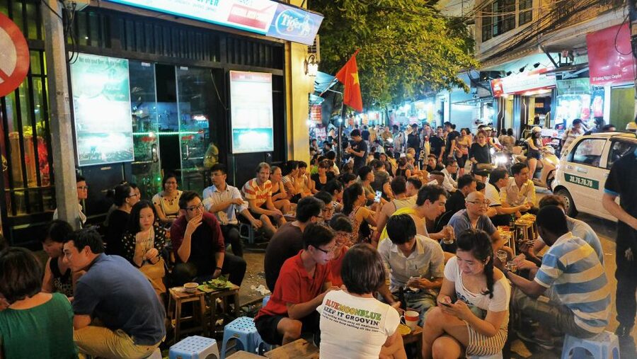 Weekend Hanoi Night Market & Street Food Tour - Sticky rice with ice cream and traditional egg coffee